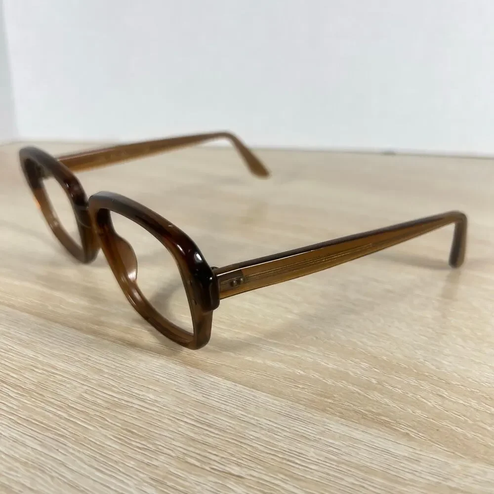 Vintage USS 4 1/2 - 5 3/4 USS 50-20 Eyeglasses Full Rim Frames ONLY Brown
